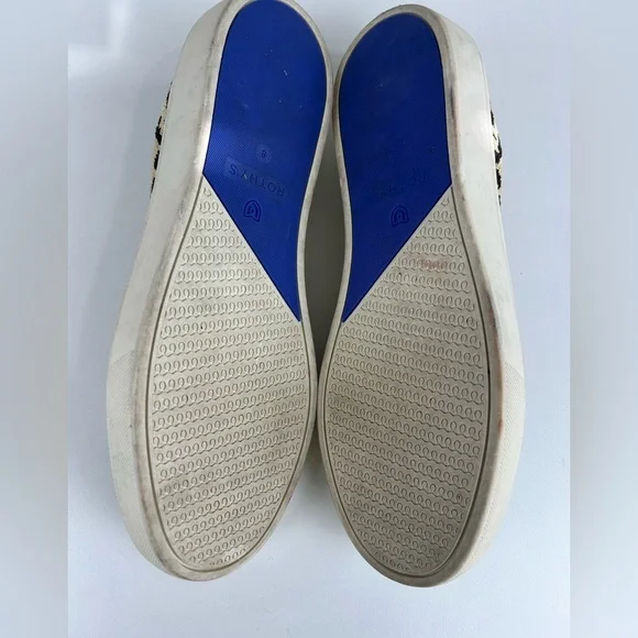 ROTHYS SLIP ON SNEAKER LOAFERS LEOPARD CAT ANIMAL PRINT SIZE WOMEN 8 - Picture 10 of 11